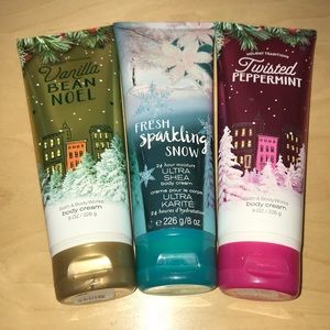 bath and body works winter body cream set